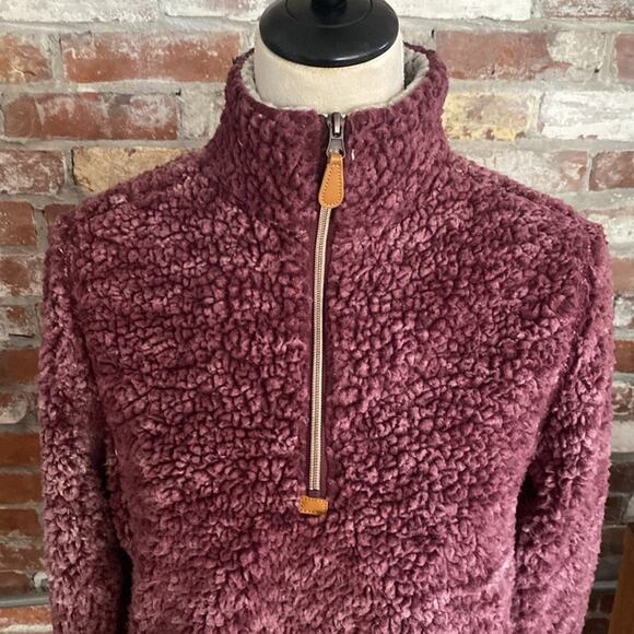 Hordic Fleece Purple Sherpa Pull Over Quarter Zip Long Sleeve  Sweater Size XS - Picture 3 of 8